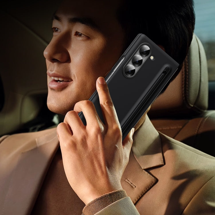 For Samsung Galaxy Z Fold6 Skin Feel Foldable Shockproof Phone Case with Capacitive Stylus(Black) - Galaxy Z Fold6 5G Cases by buy2fix | Online Shopping UK | buy2fix