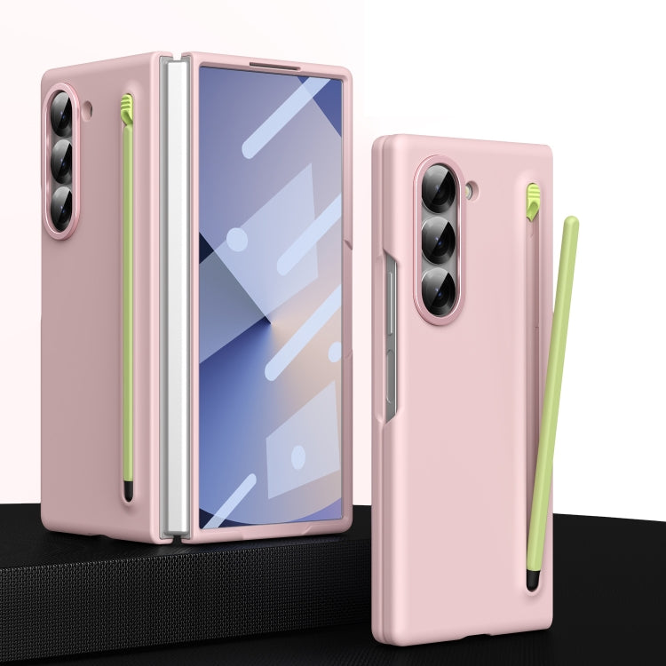 For Samsung Galaxy Z Fold6 Integrated Skin Feel Foldable Phone Case with Capacitive Stylus(Pink) - Galaxy Z Fold6 5G Cases by buy2fix | Online Shopping UK | buy2fix