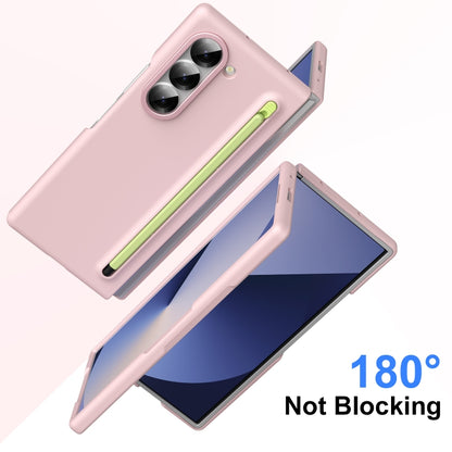 For Samsung Galaxy Z Fold6 Integrated Skin Feel Foldable Phone Case with Capacitive Stylus(Pink) - Galaxy Z Fold6 5G Cases by buy2fix | Online Shopping UK | buy2fix