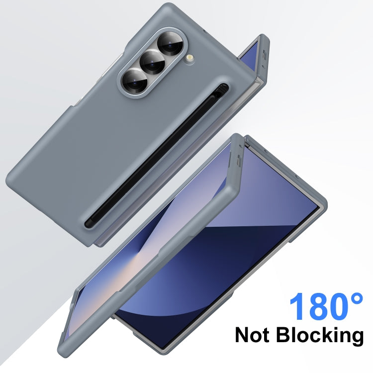 For Samsung Galaxy Z Fold6 Integrated Skin Feel Foldable Phone Case with Capacitive Stylus(Grey) - Galaxy Z Fold6 5G Cases by buy2fix | Online Shopping UK | buy2fix