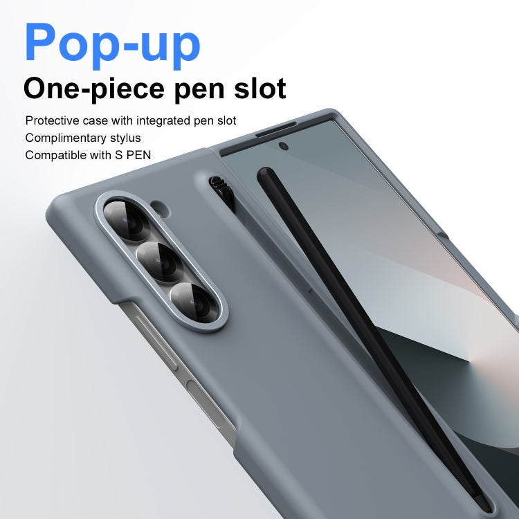 For Samsung Galaxy Z Fold6 Integrated Skin Feel Foldable Phone Case with Capacitive Stylus(Grey) - Galaxy Z Fold6 5G Cases by buy2fix | Online Shopping UK | buy2fix