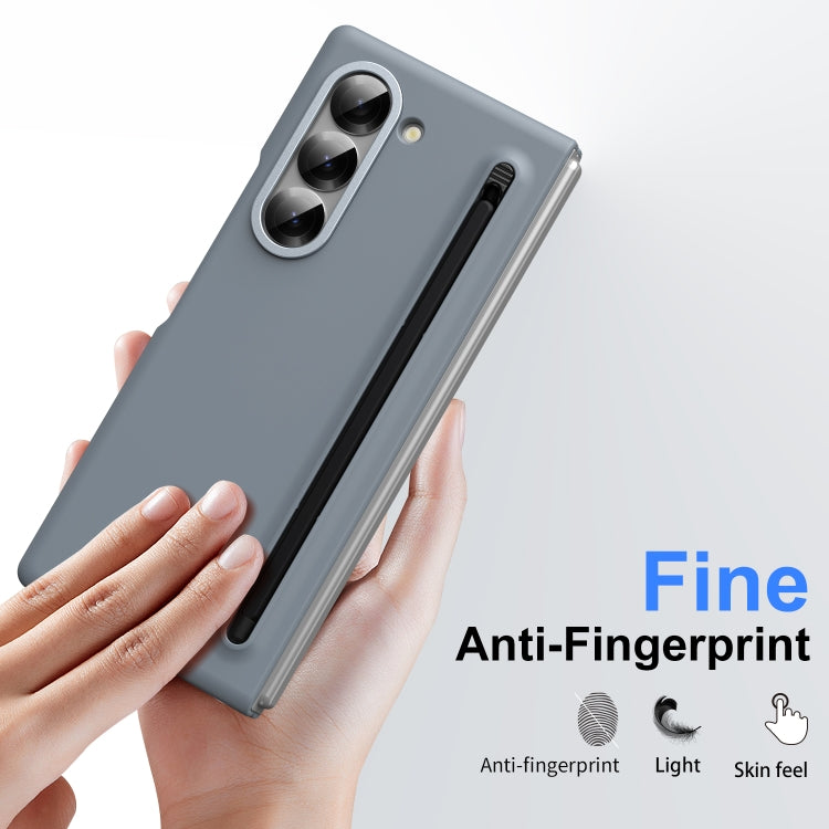 For Samsung Galaxy Z Fold6 Integrated Skin Feel Foldable Phone Case with Capacitive Stylus(Grey) - Galaxy Z Fold6 5G Cases by buy2fix | Online Shopping UK | buy2fix