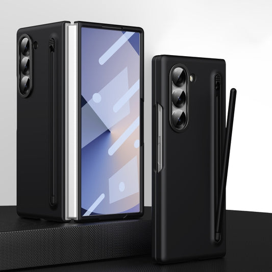 For Samsung Galaxy Z Fold6 Integrated Skin Feel Foldable Phone Case with Capacitive Stylus(Black) - Galaxy Z Fold6 5G Cases by buy2fix | Online Shopping UK | buy2fix