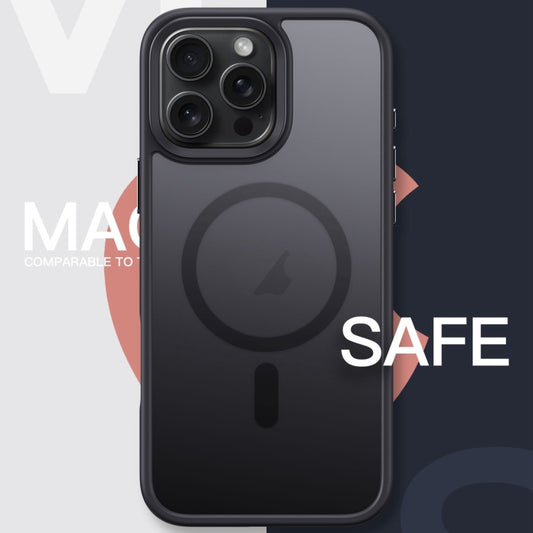 For iPhone 16 Plus Frosted MagSafe Magnetic Phone Case(Black) by buy2fix