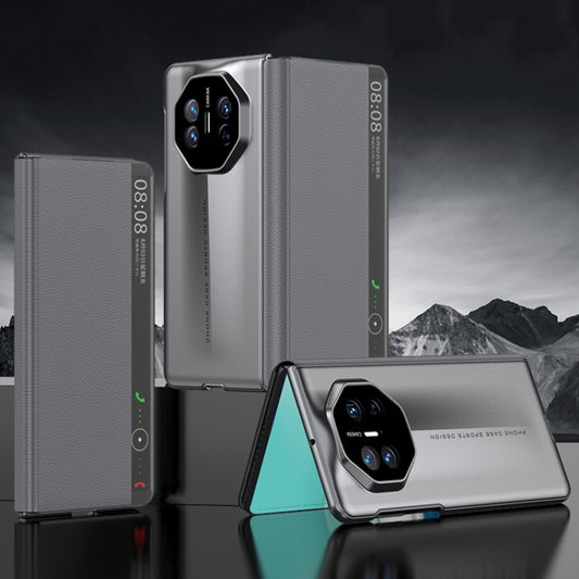 For Huawei Mate X5 GKK Blade Flip PU Phone Case(Grey) by GKK