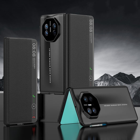 For Huawei Mate X5 GKK Blade Flip PU Phone Case(Black) by GKK