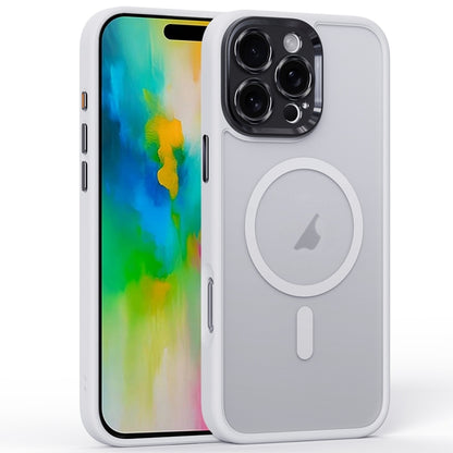 For iPhone 16 Pro Fine Hole Frosted MagSafe Magnetic Phone Case(White) - iPhone 16 Pro Cases by buy2fix | Online Shopping UK | buy2fix