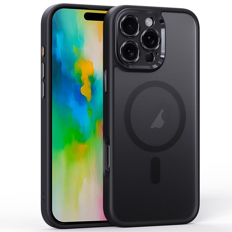 For iPhone 16 Pro Fine Hole Frosted MagSafe Magnetic Phone Case(Black) - iPhone 16 Pro Cases by buy2fix | Online Shopping UK | buy2fix