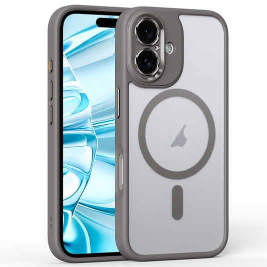 For iPhone 16 Plus Fine Hole Frosted MagSafe Magnetic Phone Case(Grey) - iPhone 16 Plus Cases by buy2fix | Online Shopping UK | buy2fix