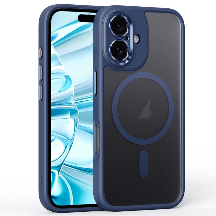 For iPhone 16 Plus Fine Hole Frosted MagSafe Magnetic Phone Case(Titanium Blue) - iPhone 16 Plus Cases by buy2fix | Online Shopping UK | buy2fix