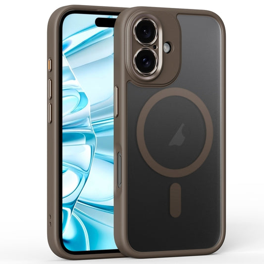 For iPhone 16 Fine Hole Frosted MagSafe Magnetic Phone Case(Titanium Rose Gold) - iPhone 16 Cases by buy2fix | Online Shopping UK | buy2fix