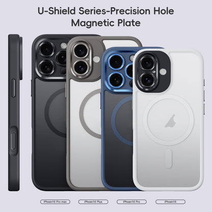 For iPhone 16 Fine Hole Frosted MagSafe Magnetic Phone Case(Titanium Blue) - iPhone 16 Cases by buy2fix | Online Shopping UK | buy2fix