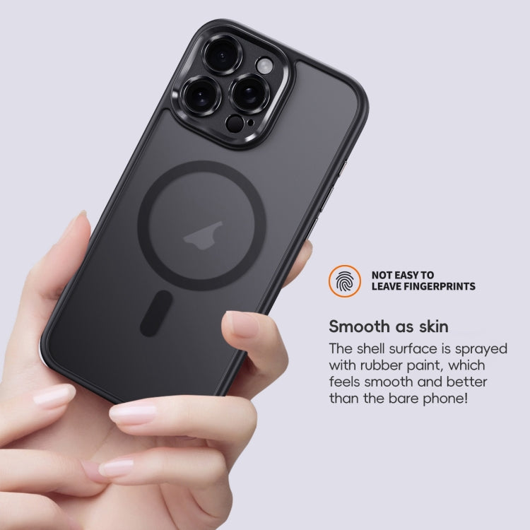 For iPhone 16 Pro Fine Hole Frosted MagSafe Magnetic Phone Case(Black) - iPhone 16 Pro Cases by buy2fix | Online Shopping UK | buy2fix