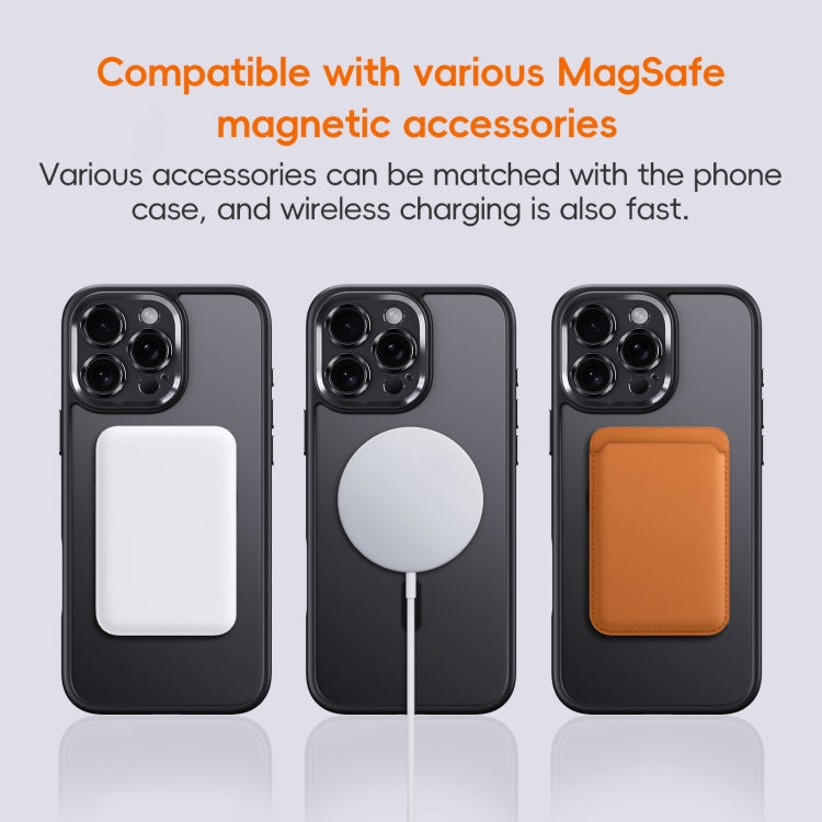 For iPhone 16 Fine Hole Frosted MagSafe Magnetic Phone Case(Titanium Rose Gold) - iPhone 16 Cases by buy2fix | Online Shopping UK | buy2fix