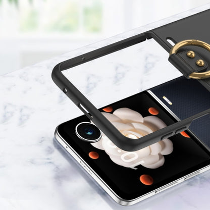 For Honor Magic V Flip GKK Ultra-thin Full Coverage Phone Case with Ring(Black) by GKK