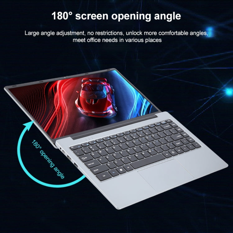 14 inch Windows 11 Laptop, 16GB+512GB, Gen 4th Intel Core i3 CPU, 180 Degree Rotation Axis(Silver) - Others by buy2fix | Online Shopping UK | buy2fix