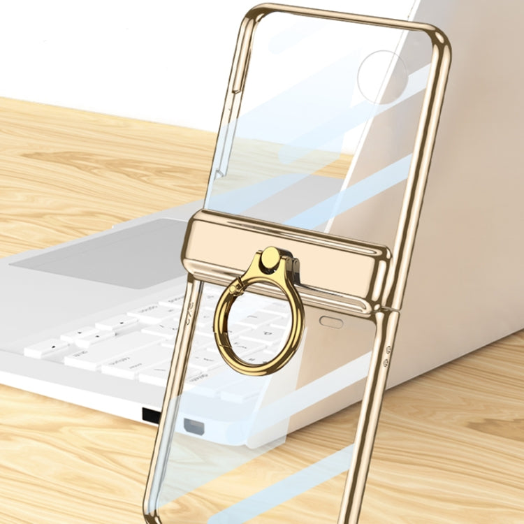 For Honor Magic V Flip GKK Integrated Magnetic Folding Phantom Rotary Phone Case with Ring Holder(Champagne Gold) by GKK