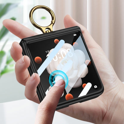 For Honor Magic V Flip GKK Integrated Magnetic Folding Hinge Full Coverage Phone Case with Ring Holder(Silver) by GKK