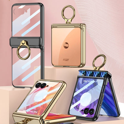 For Motorola Razr 50 Ultra GKK Integrated Magnetic Folding Phantom Rotary Phone Case with Ring Holder(Champagne Gold) by GKK
