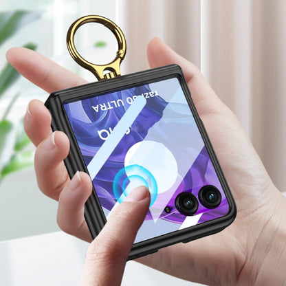 For Motorola Razr 50 Ultra GKK Integrated Magnetic Hinged Flip Case with Ring Holder(Pink) by GKK