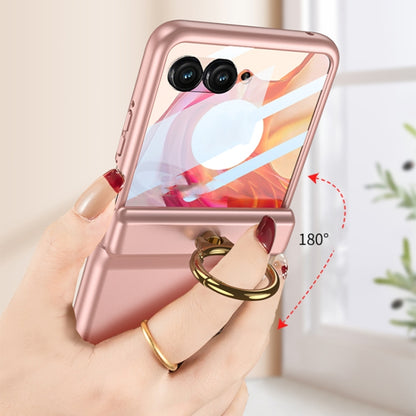 For Motorola Razr 50 GKK Integrated Magnetic Hinged Flip Case with Ring Holder(Green) by GKK