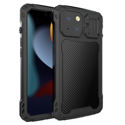 For iPhone 15 Plus Lens Holder Metal IP54 Life Waterproof Three-proof MagSafe Phone Case(Black) - iPhone 15 Plus Cases by buy2fix | Online Shopping UK | buy2fix