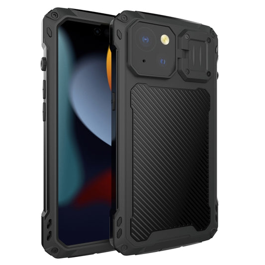 For iPhone 15 Plus Lens Holder Metal IP54 Life Waterproof Three-proof MagSafe Phone Case(Black) - iPhone 15 Plus Cases by buy2fix | Online Shopping UK | buy2fix