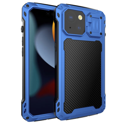 For iPhone 15 Plus Lens Holder Metal IP54 Life Waterproof Three-proof MagSafe Phone Case(Blue) - iPhone 15 Plus Cases by buy2fix | Online Shopping UK | buy2fix