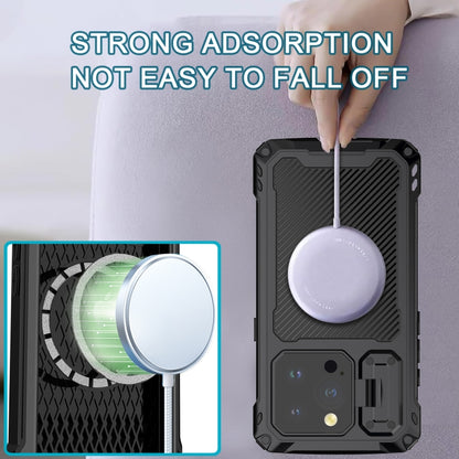 For iPhone 15 Lens Holder Metal IP54 Life Waterproof Three-proof MagSafe Phone Case(Blue) - iPhone 15 Cases by buy2fix | Online Shopping UK | buy2fix