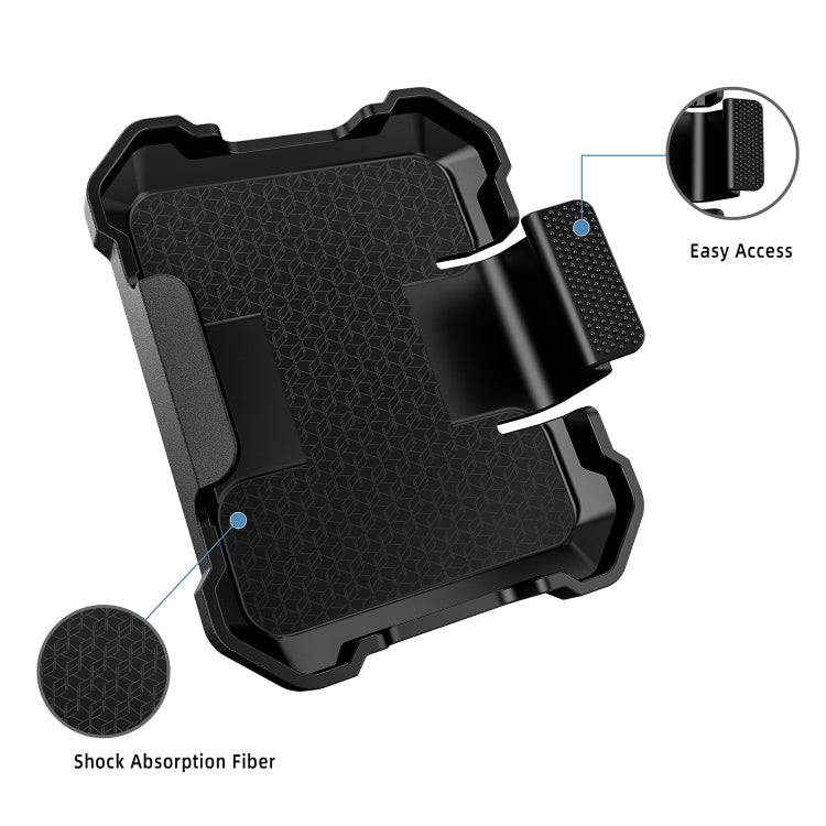 For Samsung Galaxy Z Flip6 PC Hybrid PU Leather Phone Case with Back Clip Holder(Grey) - Galaxy Z Flip6 5G Cases by buy2fix | Online Shopping UK | buy2fix