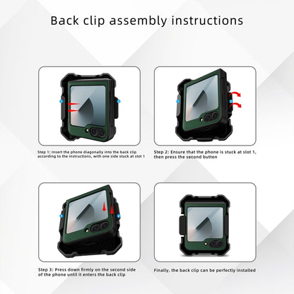 For Samsung Galaxy Z Flip6 / Flip7 FE PC Hybrid PU Leather Phone Case with Back Clip Holder(Brown) - Galaxy Z Flip6 5G Cases by buy2fix | Online Shopping UK | buy2fix