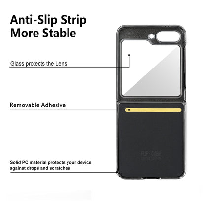 For Samsung Galaxy Z Flip5 Electroplating PC Hybrid PU Leather Phone Case with Wristband(White) - Galaxy Z Flip5 Cases by buy2fix | Online Shopping UK | buy2fix