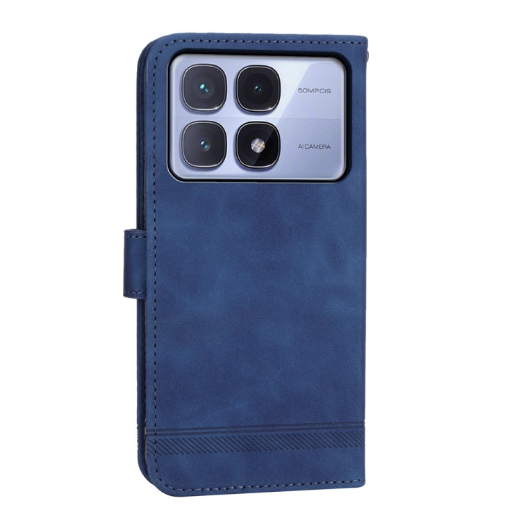 For Redmi K70 Ultra Dierfeng Dream Line TPU + PU Leather Phone Case(Blue) - Xiaomi Cases by buy2fix | Online Shopping UK | buy2fix