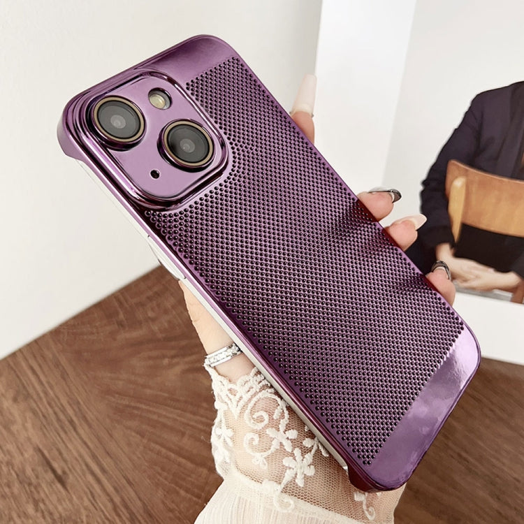 For iPhone 15 Electroplated PC Frameless Cooling Phone Case(Purple) - iPhone 15 Cases by buy2fix | Online Shopping UK | buy2fix