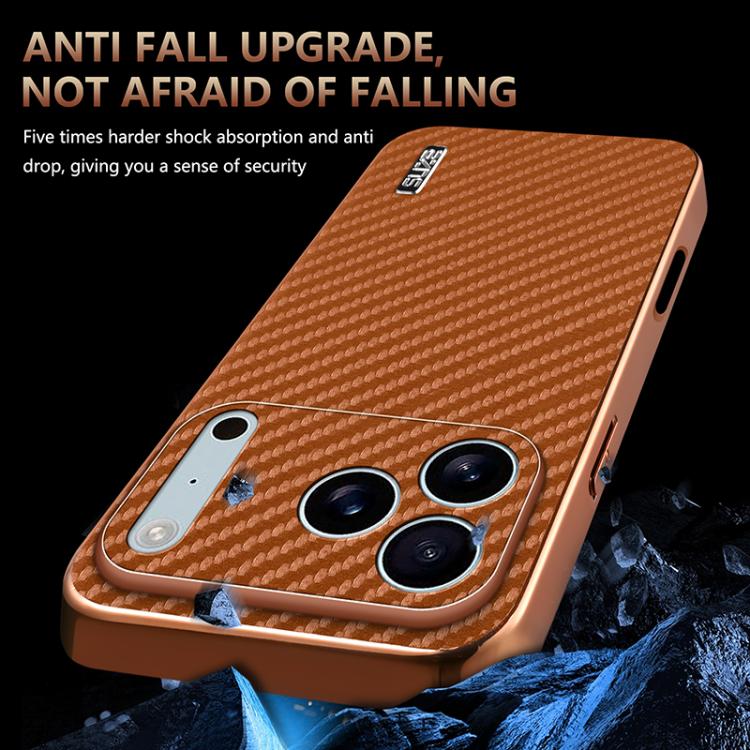 For iPhone 17 Pro AZNS Electroplated Edge Carbon Fiber Texture Phone Case(Green) - iPhone 17 Pro Cases by AZNS | Online Shopping UK | buy2fix