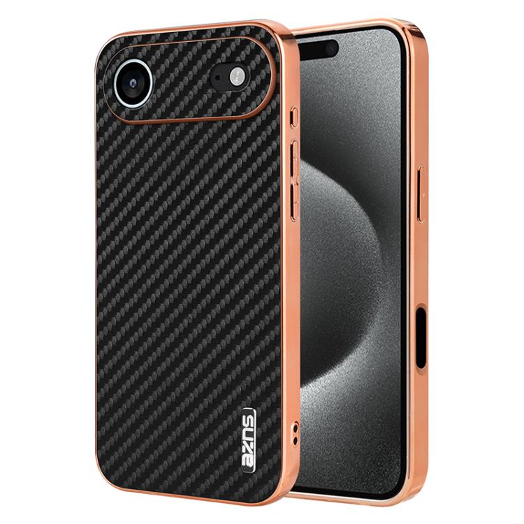 For iPhone 17 Air AZNS Electroplated Edge Carbon Fiber Texture Phone Case(Black) - iPhone 17 Air Cases by AZNS | Online Shopping UK | buy2fix
