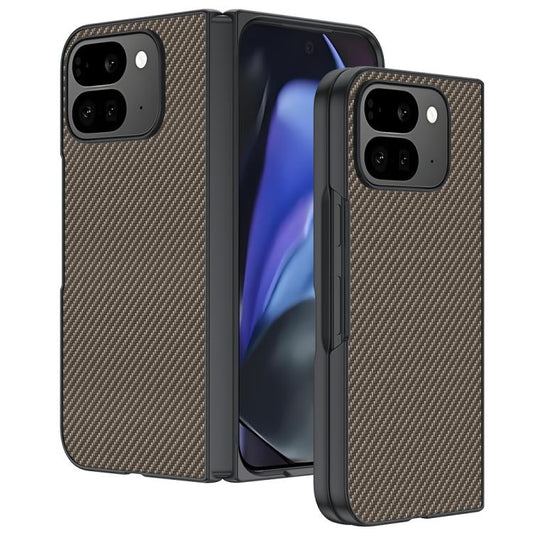 For Google Pixel 10 Pro Fold Ultra-thin Carbon Fiber Texture Printing Phone Case(Gold) - Google Cases by buy2fix | Online Shopping UK | buy2fix