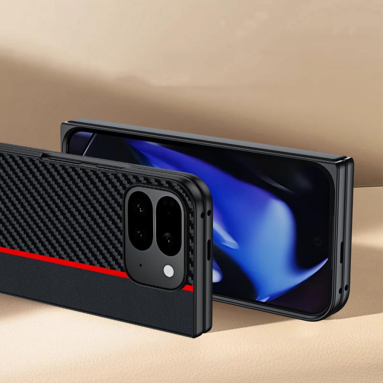 For Google Pixel 10 Pro Fold Ultra-thin Carbon Fiber Texture Printing Phone Case(Black Blue) - Google Cases by buy2fix | Online Shopping UK | buy2fix