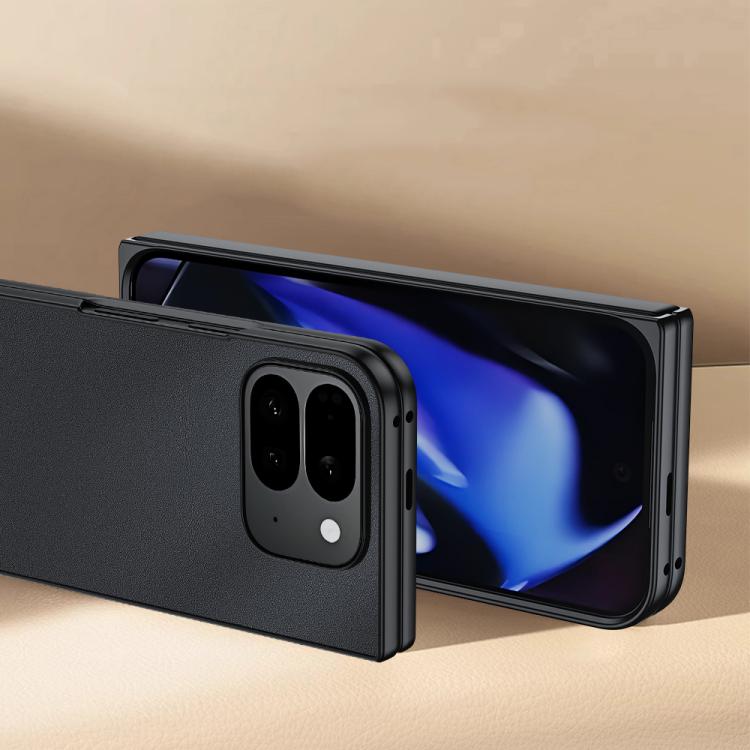 For Google Pixel 10 Pro Fold Ultra-thin Plain Skin Leather Phone Case(Black) - Google Cases by buy2fix | Online Shopping UK | buy2fix