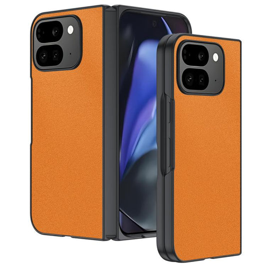 For Google Pixel 10 Pro Fold Ultra-thin Plain Skin Leather Phone Case(Orange) - Google Cases by buy2fix | Online Shopping UK | buy2fix