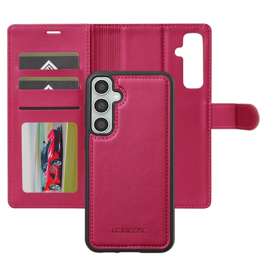 For Samsung Galaxy S24 5G LC.IMEEKE L2 Series Detachable Magsafe PU Phone Case with Lanyard(Red) by LC.IMEEKE