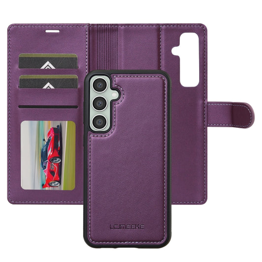 For Samsung Galaxy S24+ 5G LC.IMEEKE L2 Series Detachable Magsafe PU Phone Case with Lanyard(Purple) by LC.IMEEKE
