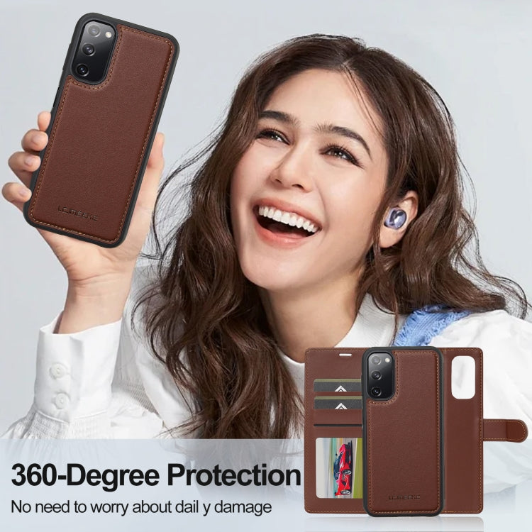 For Samsung Galaxy S20 FE 5G LC.IMEEKE L2 Series Detachable Magsafe PU Phone Case with Lanyard(Brown) - Galaxy Phone Cases by LC.IMEEKE | Online Shopping UK | buy2fix