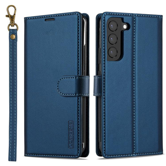For Samsung Galaxy S25+ 5G LC.IMEEKE L2 Series Detachable Magsafe PU Phone Case with Lanyard(Blue)