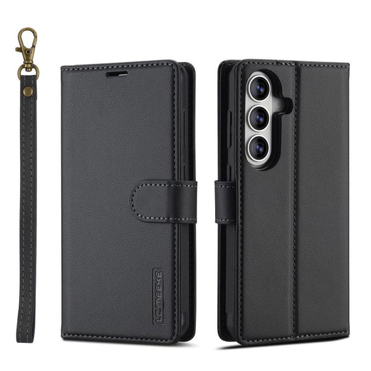 For Samsung Galaxy S26 5G LC.IMEEKE L2 Series Detachable Magsafe PU Phone Case with Lanyard(Black)
