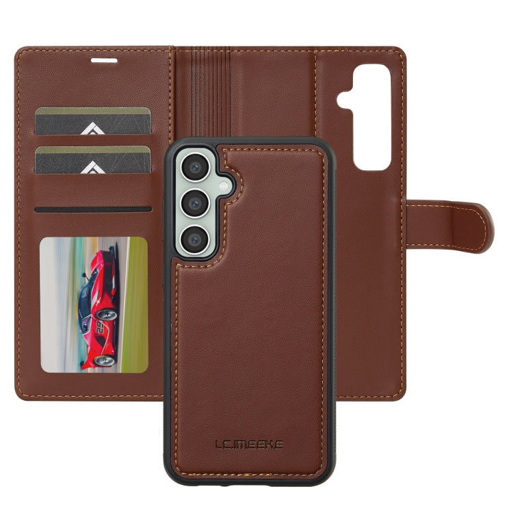 For Samsung Galaxy A55 5G LC.IMEEKE L2 Series Detachable Magsafe PU Phone Case with Lanyard(Brown) - Galaxy Phone Cases by LC.IMEEKE | Online Shopping UK | buy2fix