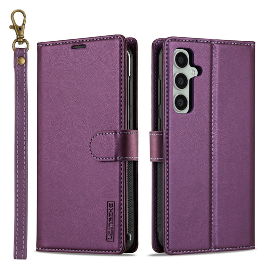 For Samsung Galaxy A55 5G LC.IMEEKE L2 Series Detachable Magsafe PU Phone Case with Lanyard(Purple) - Galaxy Phone Cases by LC.IMEEKE | Online Shopping UK | buy2fix