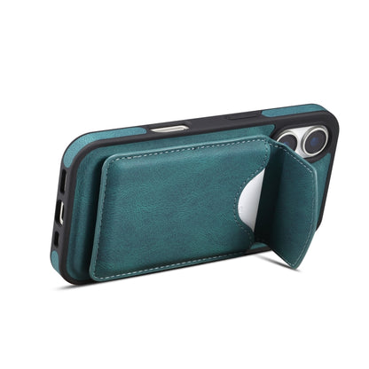 For iPhone 16 Plus Denior D19 Skin Feel MagSafe Detachable Card Slot Phone Case(Blue) by Denior