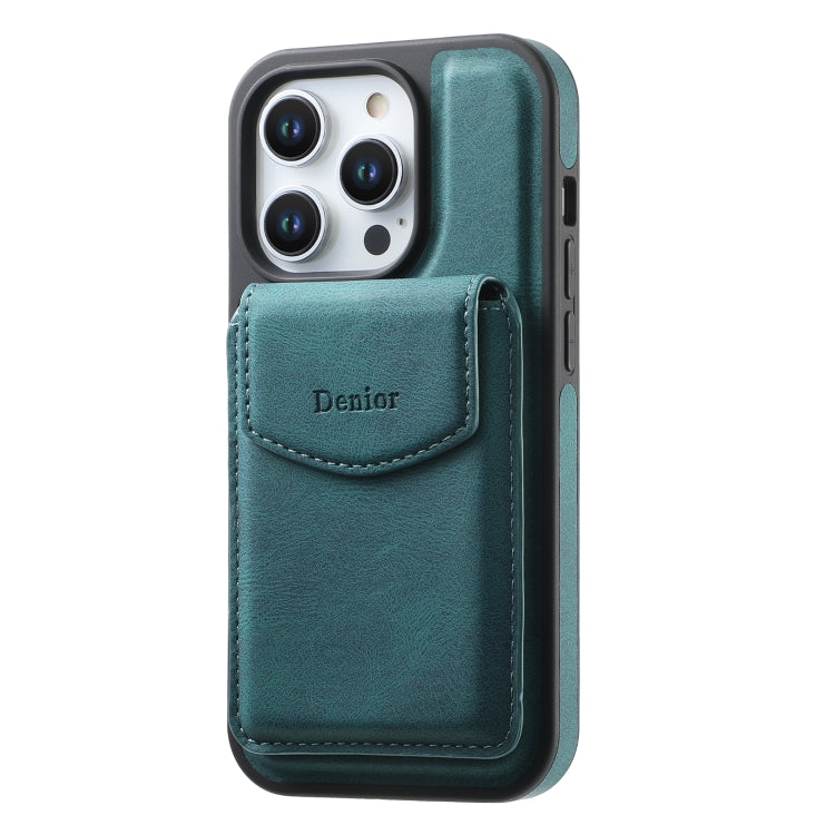 For iPhone 12 Pro Max Denior D19 Skin Feel MagSafe Detachable Card Slot Phone Case(Blue) - iPhone 12 Pro Max Cases by Denior | Online Shopping UK | buy2fix