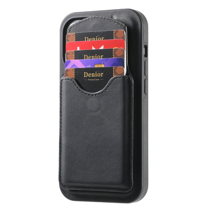 For iPhone 14 Pro Max Denior D20 Skin Feel MagSafe Holder Detachable Card Slot Phone Case(Black) by Denior